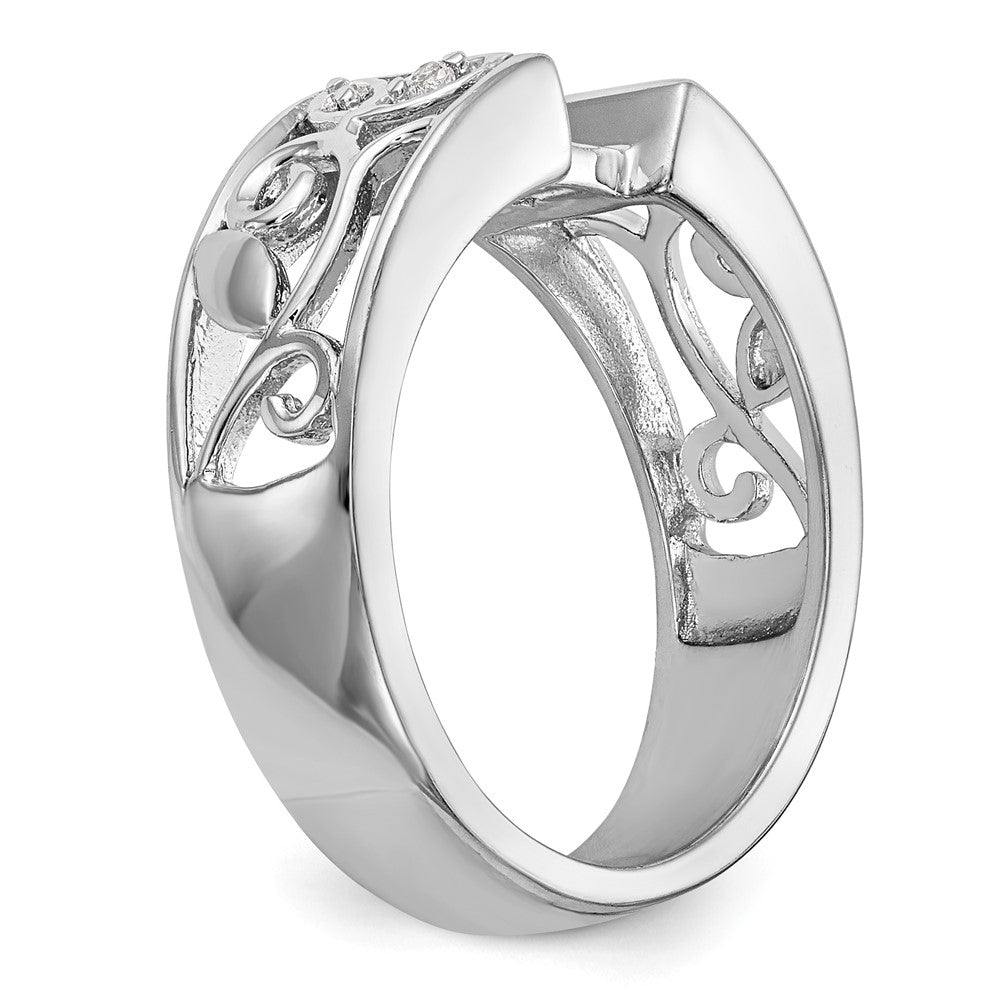 14K Weißgold Verlobungsring mit 0,05 ct. Laborgezüchtetem Diamant VS/SI+ G+ in Pavé-Fassung
