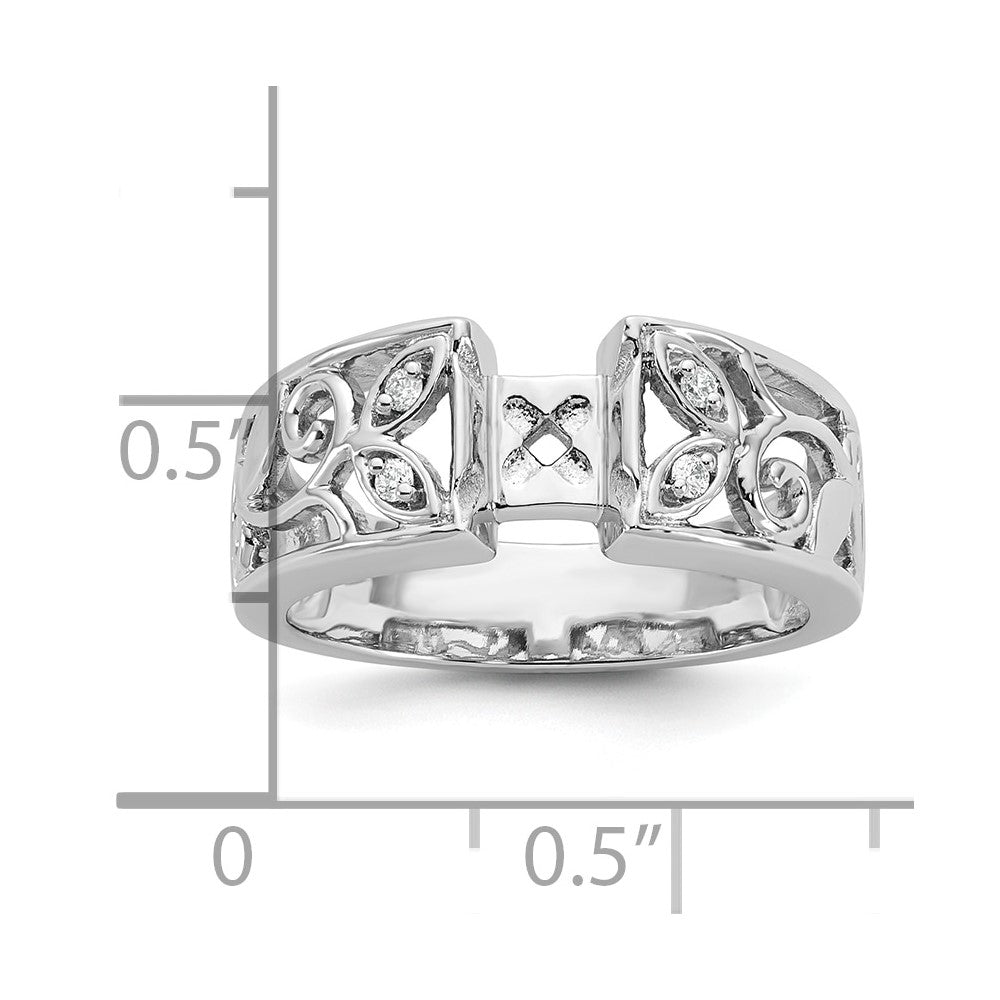 14K Weißgold Verlobungsring mit 0,05 ct. Laborgezüchtetem Diamant VS/SI+ G+ in Pavé-Fassung
