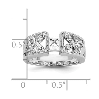 14K Weißgold Verlobungsring mit 0,05 ct. Laborgezüchtetem Diamant VS/SI+ G+ in Pavé-Fassung