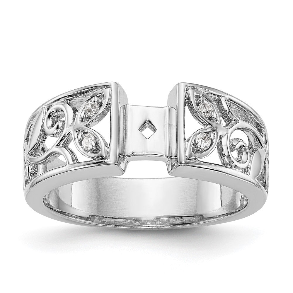 14K Weißgold Verlobungsring mit 0,05 ct. Laborgezüchtetem Diamant VS/SI+ G+ in Pavé-Fassung