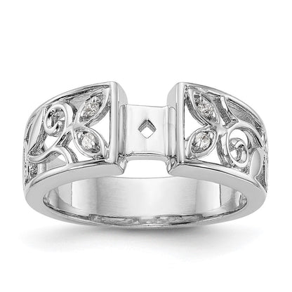 14K Weißgold Verlobungsring mit 0,05 ct. Laborgezüchtetem Diamant VS/SI+ G+ in Pavé-Fassung
