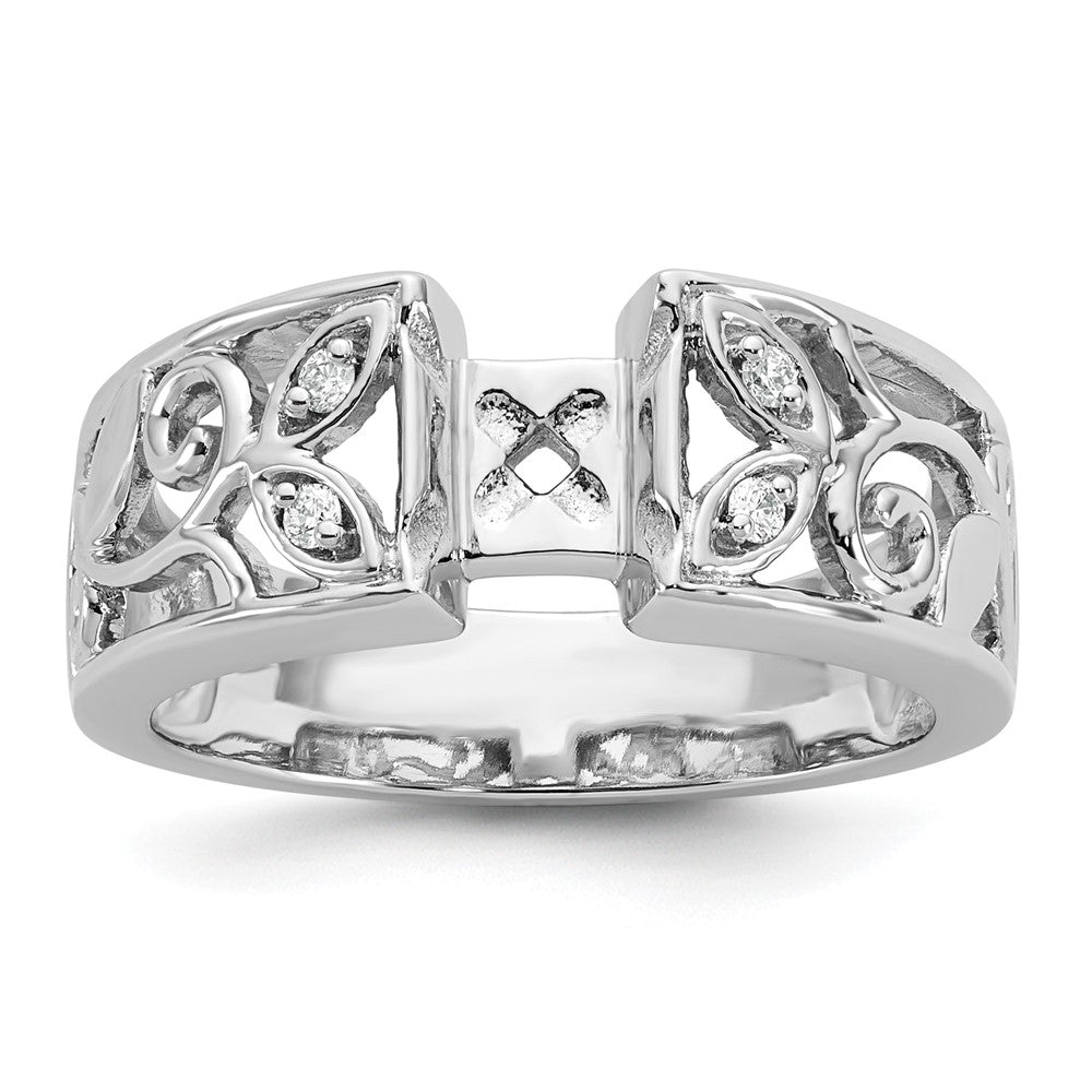 14K Weißgold Verlobungsring mit 0,05 ct. Laborgezüchtetem Diamant VS/SI+ G+ in Pavé-Fassung