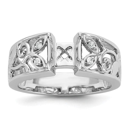 14K Weißgold Verlobungsring mit 0,05 ct. Laborgezüchtetem Diamant VS/SI+ G+ in Pavé-Fassung