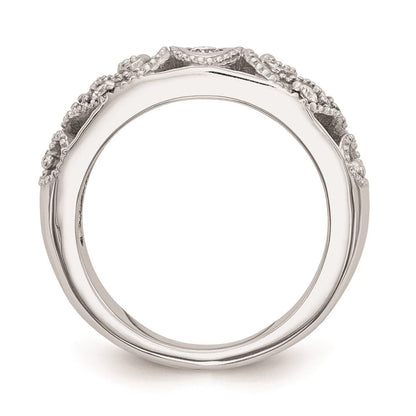 14K Weißgold Ehering mit natürlichen Diamanten