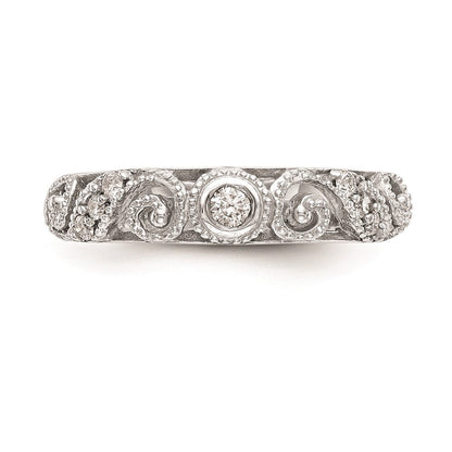 14K Weißgold Ehering mit natürlichen Diamanten