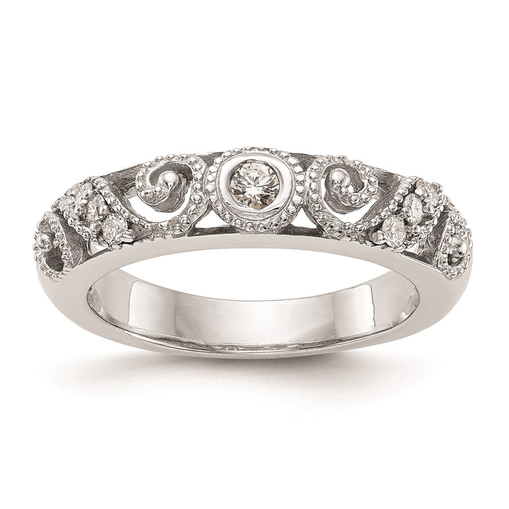 14K Weißgold Ehering mit natürlichen Diamanten