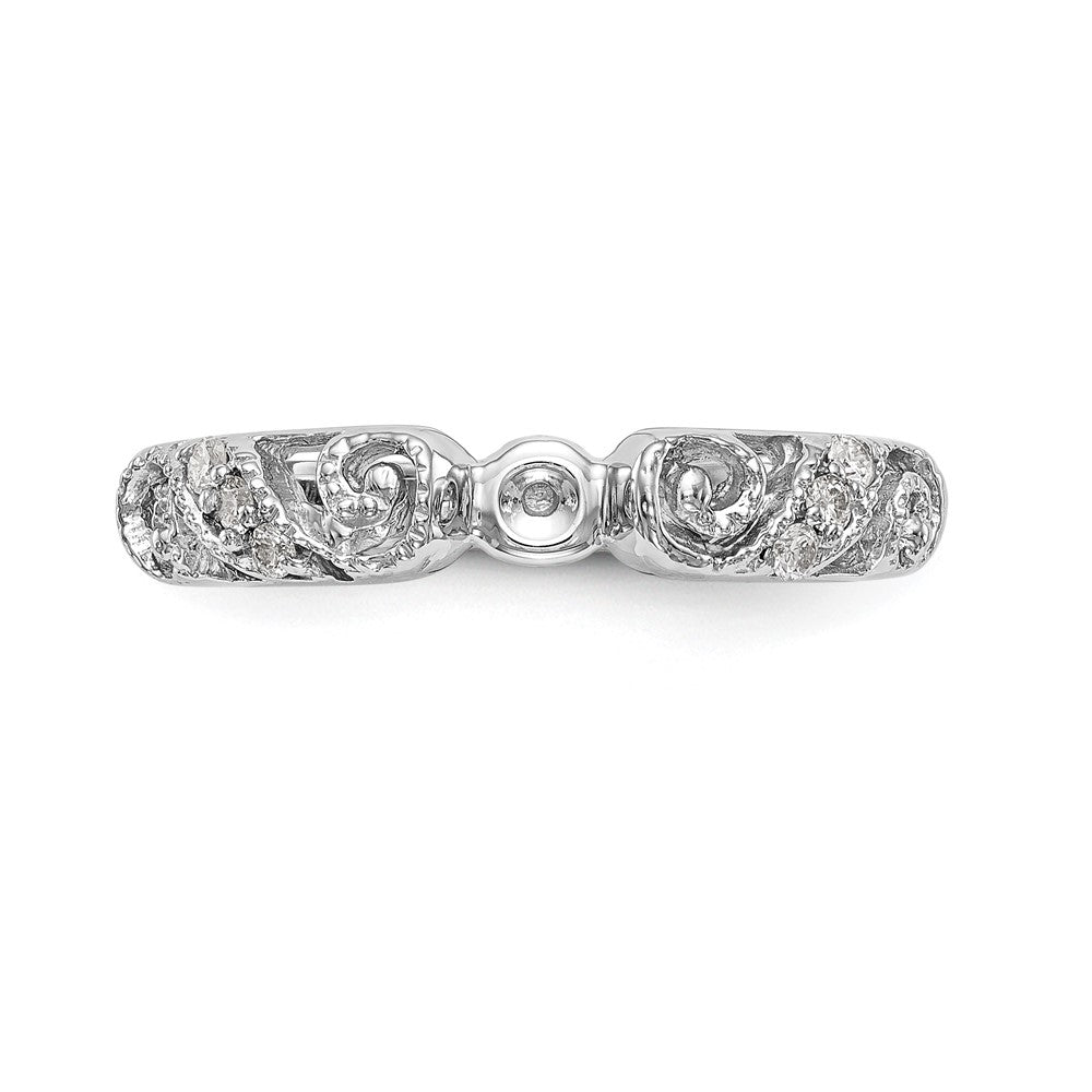 14K Weißgold Stift Set 1/15 Karat Diamant Halbfassung Verlobungsring