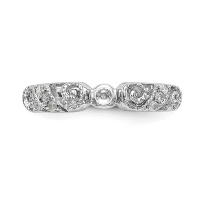 14K Weißgold Stift Set 1/15 Karat Diamant Halbfassung Verlobungsring