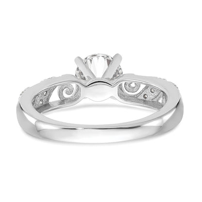 14K Weißgold Stift Set 1/15 Karat Diamant Halbfassung Verlobungsring