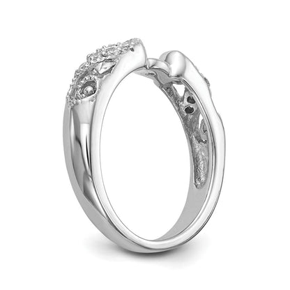 14K Weißgold Stift Set 1/15 Karat Diamant Halbfassung Verlobungsring