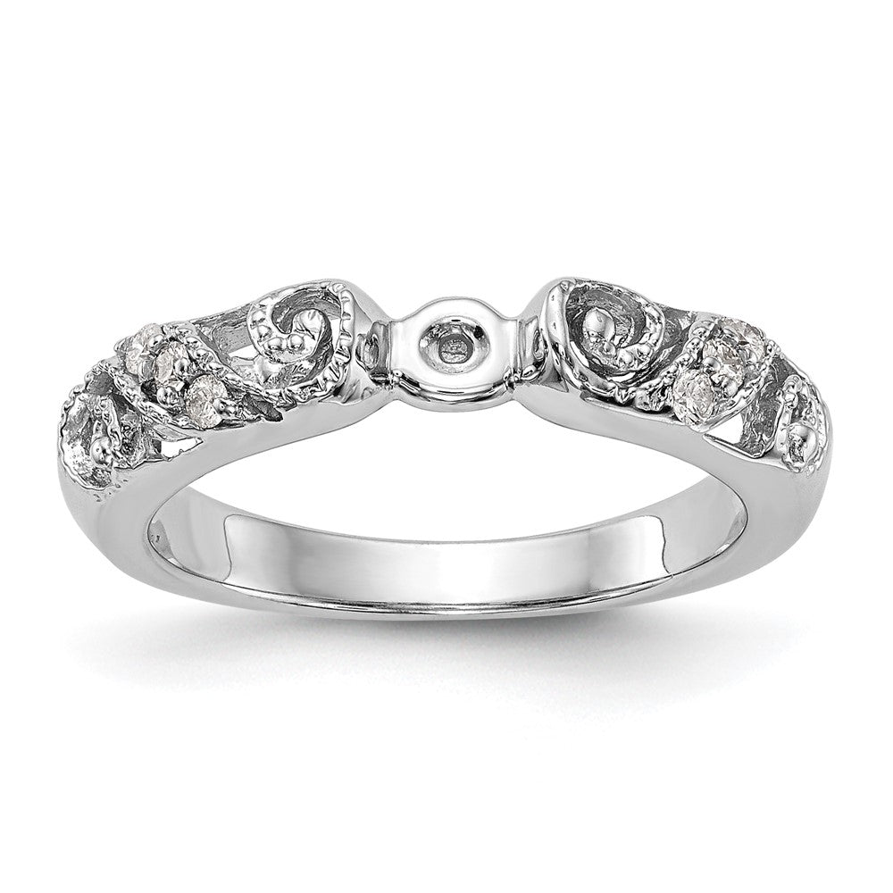 14K Weißgold Stift Set 1/15 Karat Diamant Halbfassung Verlobungsring