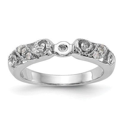 14K Weißgold Stift Set 1/15 Karat Diamant Halbfassung Verlobungsring