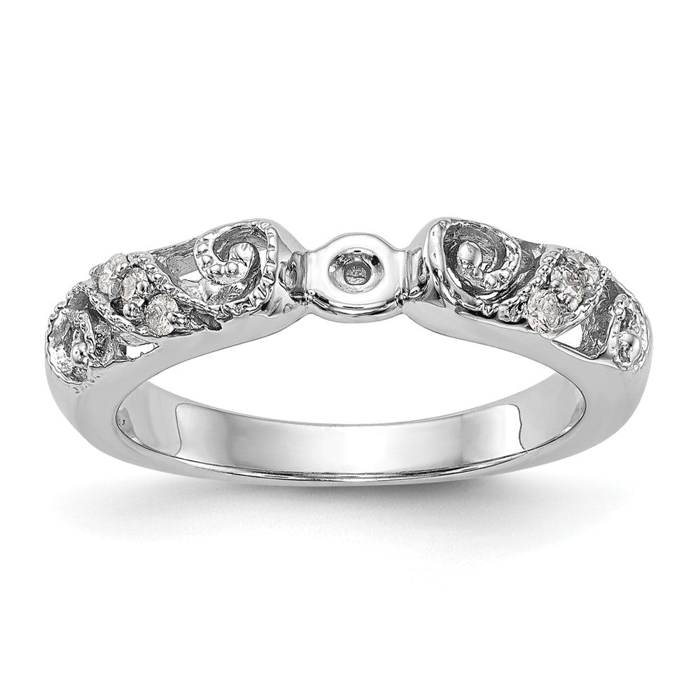 14K Weißgold Stift Set 1/15 Karat Diamant Halbfassung Verlobungsring
