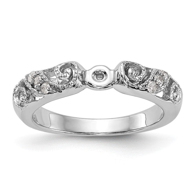 14K Weißgold Stift Set 1/15 Karat Diamant Halbfassung Verlobungsring