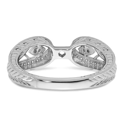 14K Weißgold Vintage Stift Set 1/5 Karat Diamant Halbfassung Verlobungsring