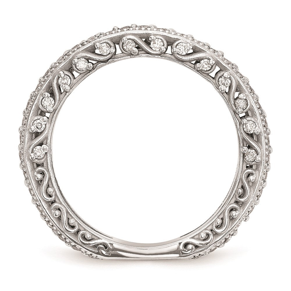 14K Weißgold Trauring mit natürlichen Diamanten