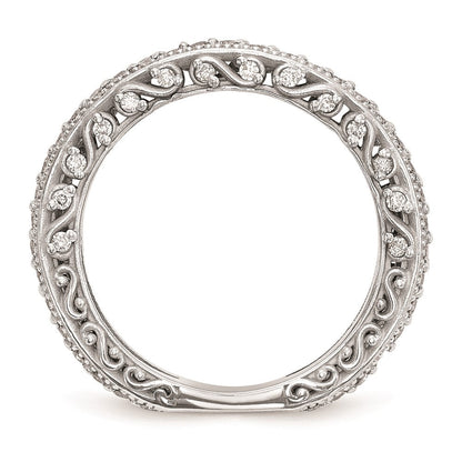 14K Weißgold Trauring mit natürlichen Diamanten