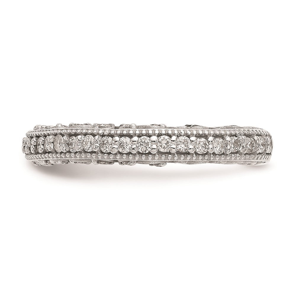 14K Weißgold Trauring mit natürlichen Diamanten
