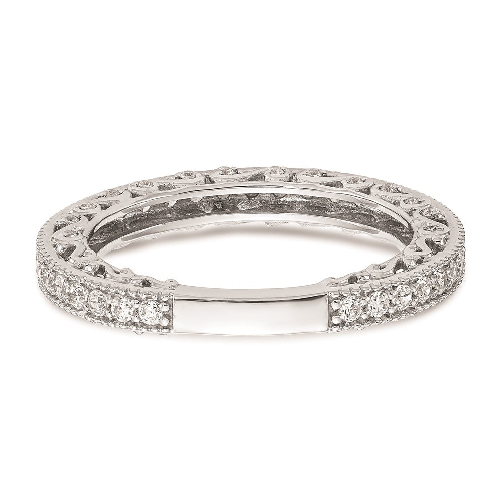 14K Weißgold Trauring mit natürlichen Diamanten
