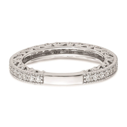 14K Weißgold Trauring mit natürlichen Diamanten