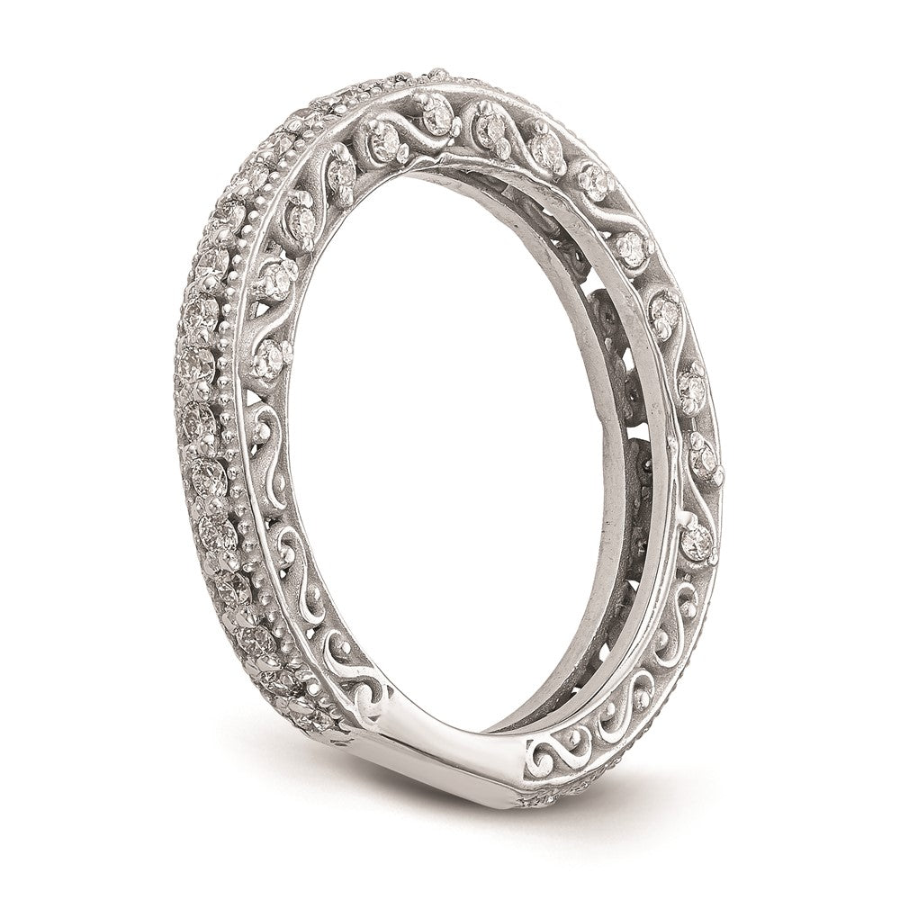 14K Weißgold Trauring mit natürlichen Diamanten