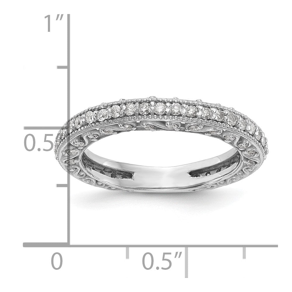 14K Weißgold Trauring mit natürlichen Diamanten