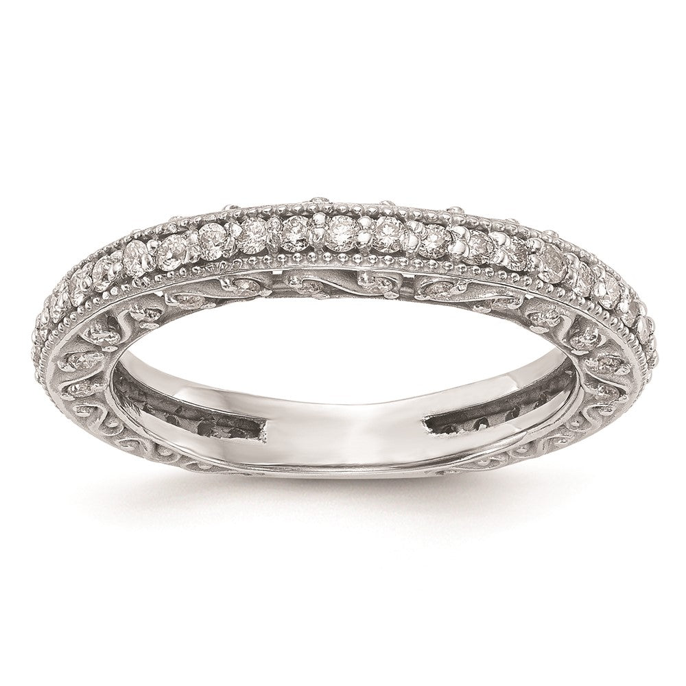 14K Weißgold Trauring mit natürlichen Diamanten