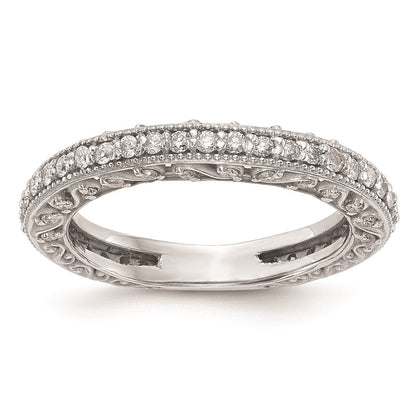 14K Weißgold Trauring mit natürlichen Diamanten