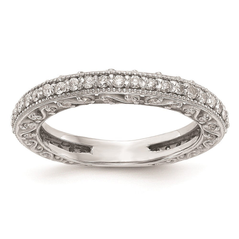 14K Weißgold Ehering mit natürlichen Diamanten