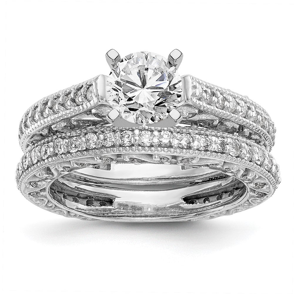 14K Weißgold True Origin 1/2 Karat Im Labor Gezüchtet Diamant Vs/si D E F Halbfassung Stift Set Ring