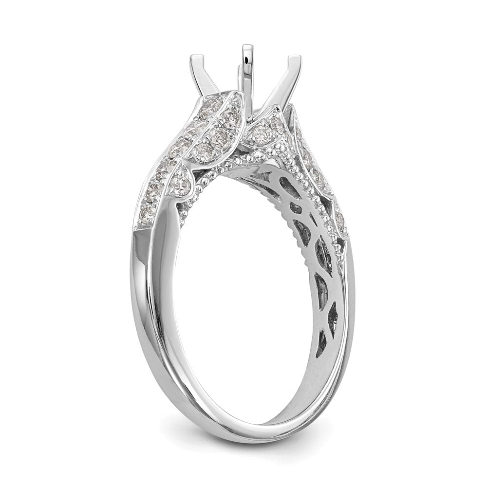 14K Weißgold Verlobungsring mit Labordiamant in Krappenfassung