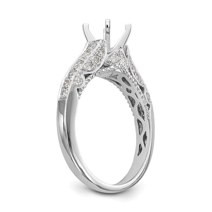 14K Weißgold Verlobungsring mit Labordiamant in Krappenfassung