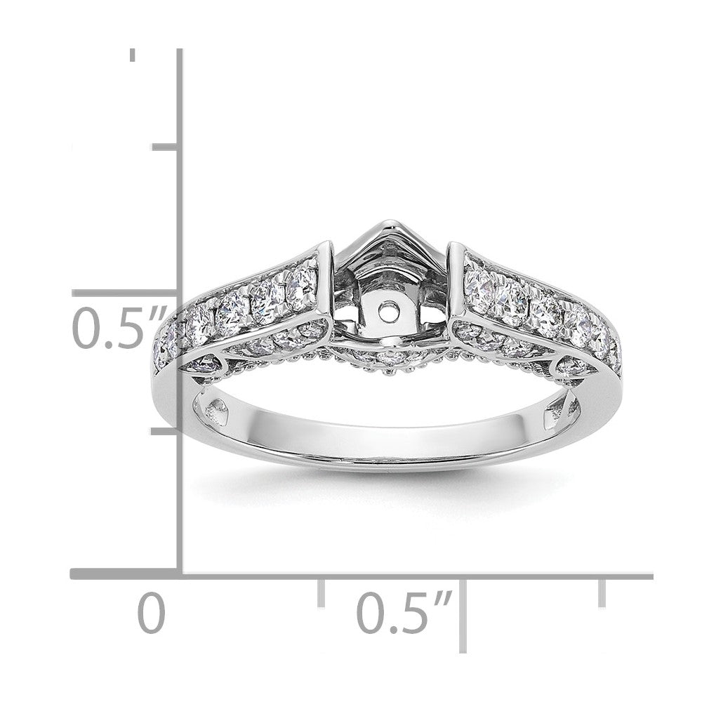 14K Weißgold Verlobungsring mit Labordiamant in Krappenfassung
