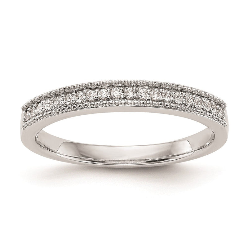 14K Weißgold Ehering mit natürlichen Diamanten