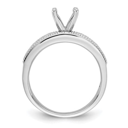 14K Weißgold Stift Set 1/10 Karat Diamant Halbfassung Verlobungsring