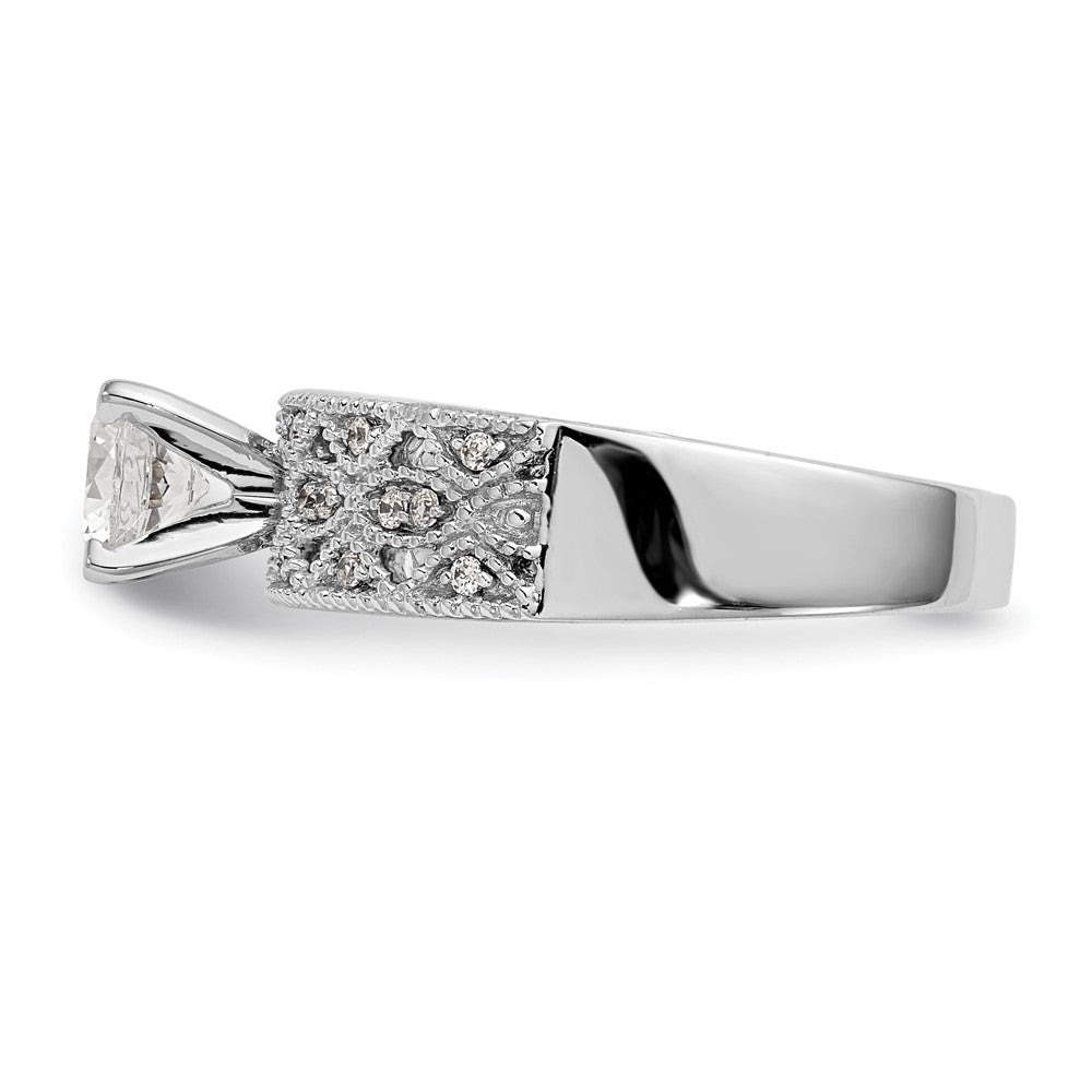 14K Weißgold Stift Set 1/10 Karat Diamant Halbfassung Verlobungsring