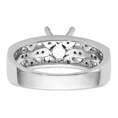 14K Weißgold Stift Set 1/10 Karat Diamant Halbfassung Verlobungsring