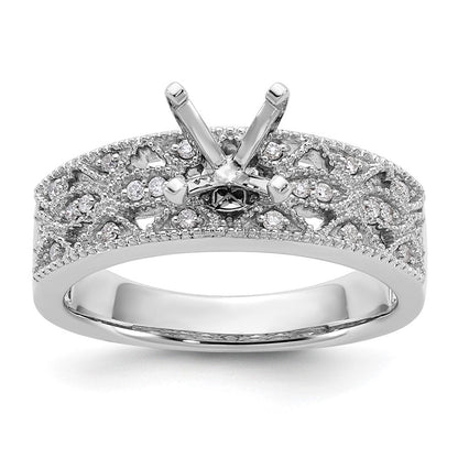 14K Weißgold Stift Set 1/10 Karat Diamant Halbfassung Verlobungsring