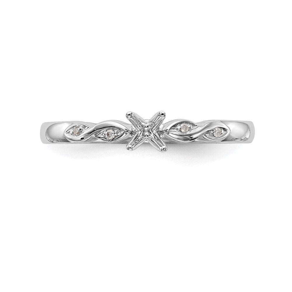 585 Weißgold Verlobungsring mit simulierten Diamanten