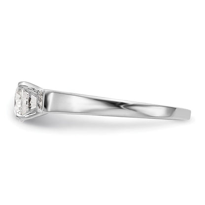 14K Weißgold Diamant-Verlobungsring mit Krappenfassung