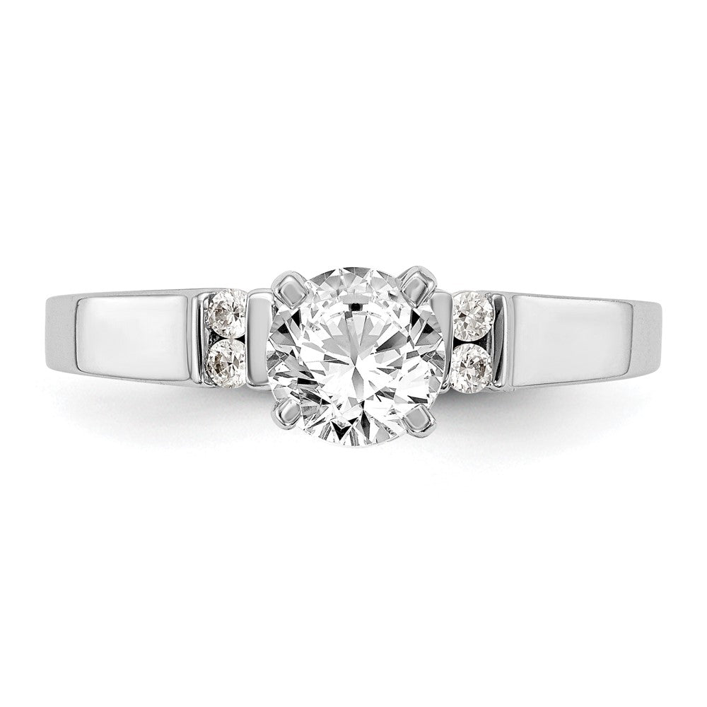14K Weißgold Diamant-Verlobungsring mit Krappenfassung