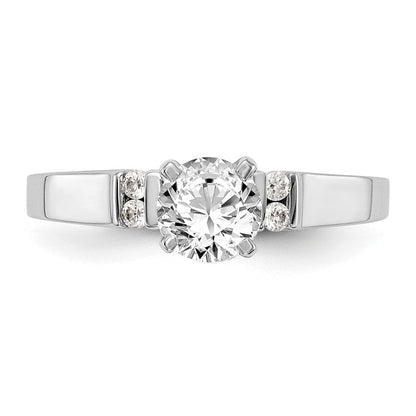 14K Weißgold Diamant-Verlobungsring mit Krappenfassung