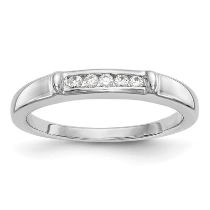 14K Weißgold Ehering mit natürlichen Diamanten