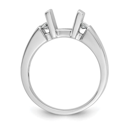 14K Weißgold Stift Set 1/4 Karat Kanalfassung Diamant Halbfassung Verlobungsring