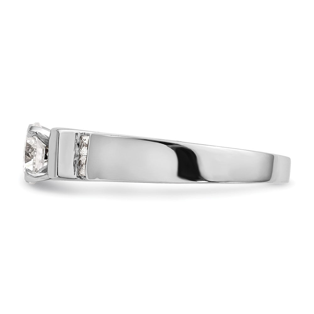 14K Weißgold Stift Set 1/4 Karat Kanalfassung Diamant Halbfassung Verlobungsring
