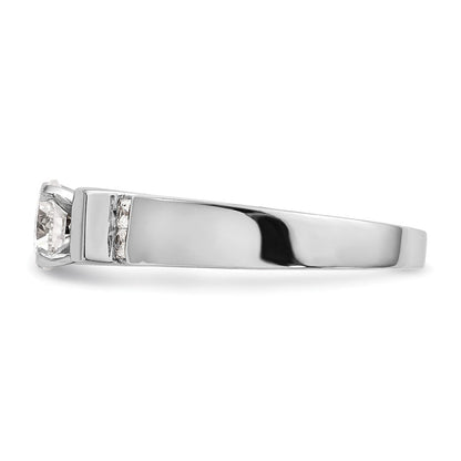 14K Weißgold Stift Set 1/4 Karat Kanalfassung Diamant Halbfassung Verlobungsring