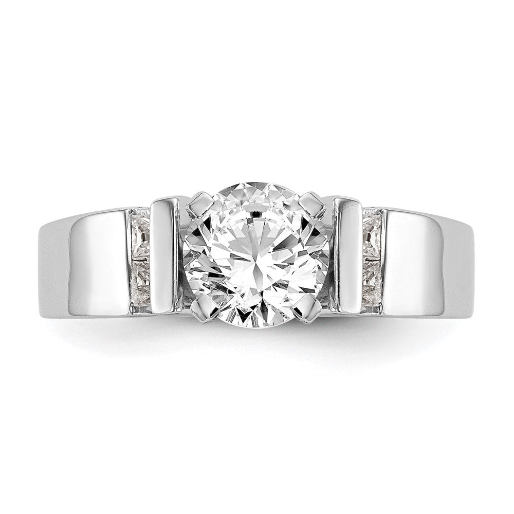 14K Weißgold Stift Set 1/4 Karat Kanalfassung Diamant Halbfassung Verlobungsring