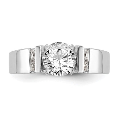 14K Weißgold Stift Set 1/4 Karat Kanalfassung Diamant Halbfassung Verlobungsring
