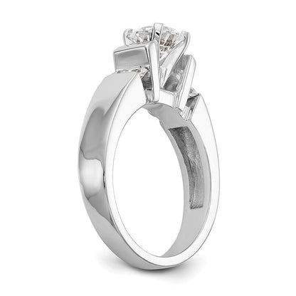 14K Weißgold Stift Set 1/4 Karat Kanalfassung Diamant Halbfassung Verlobungsring