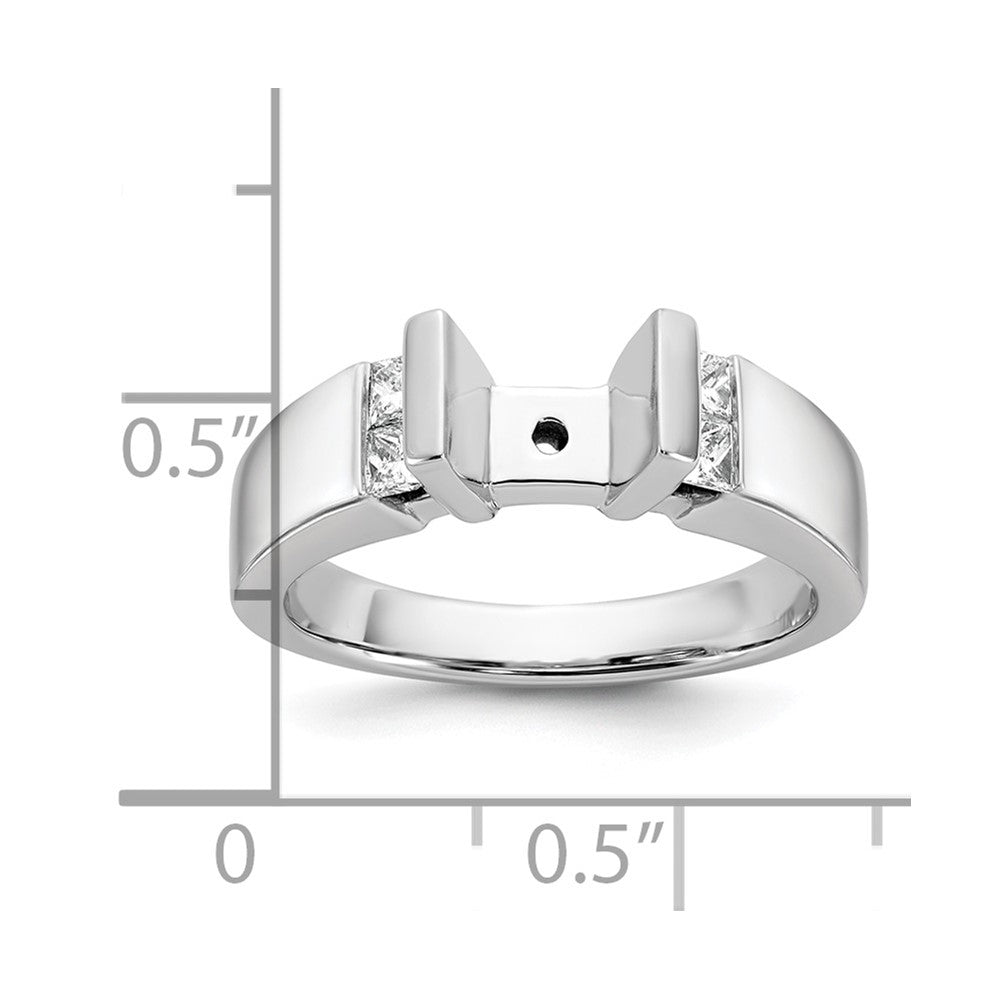 14K Weißgold Stift Set 1/4 Karat Kanalfassung Diamant Halbfassung Verlobungsring